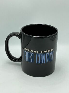 Star Trek First Contact Mug Black Ceramic Vintage
